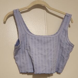 Light Blue Sleeveless Crop Top